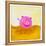 Pink Pig with Corkscrew Tail-null-Framed Premier Image Canvas