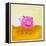 Pink Pig with Corkscrew Tail-null-Framed Premier Image Canvas