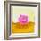 Pink Pig with Corkscrew Tail-null-Framed Premium Giclee Print