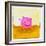 Pink Pig with Corkscrew Tail-null-Framed Premium Giclee Print