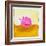 Pink Pig with Corkscrew Tail-null-Framed Premium Giclee Print