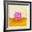 Pink Pig with Corkscrew Tail-null-Framed Premium Giclee Print