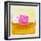Pink Pig with Corkscrew Tail-null-Framed Premium Giclee Print