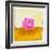 Pink Pig with Corkscrew Tail-null-Framed Premium Giclee Print