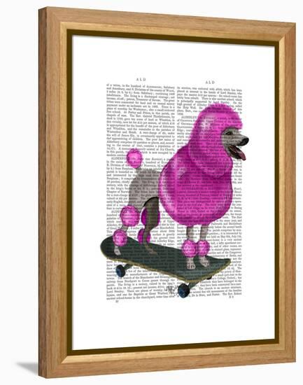 Pink Poodle and Skateboard-Fab Funky-Framed Stretched Canvas