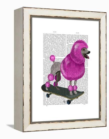 Pink Poodle and Skateboard-Fab Funky-Framed Stretched Canvas