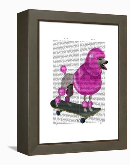 Pink Poodle and Skateboard-Fab Funky-Framed Stretched Canvas