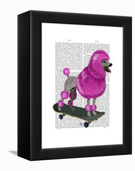 Pink Poodle and Skateboard-Fab Funky-Framed Stretched Canvas