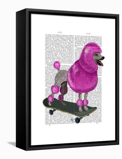 Pink Poodle and Skateboard-Fab Funky-Framed Stretched Canvas