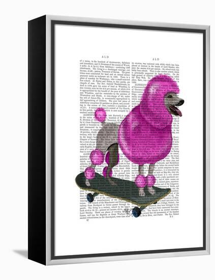 Pink Poodle and Skateboard-Fab Funky-Framed Stretched Canvas