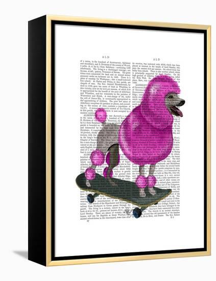 Pink Poodle and Skateboard-Fab Funky-Framed Stretched Canvas