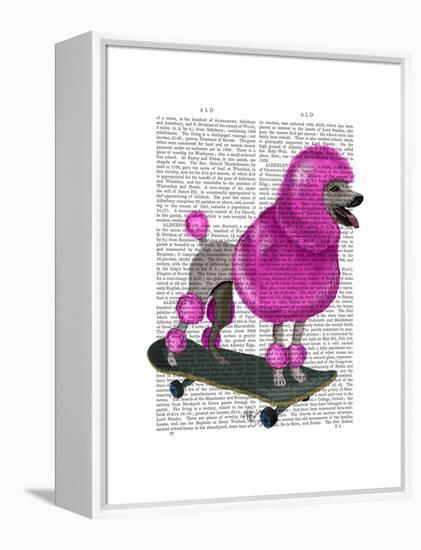 Pink Poodle and Skateboard-Fab Funky-Framed Stretched Canvas