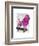 Pink Poodle and Skateboard-Fab Funky-Framed Art Print