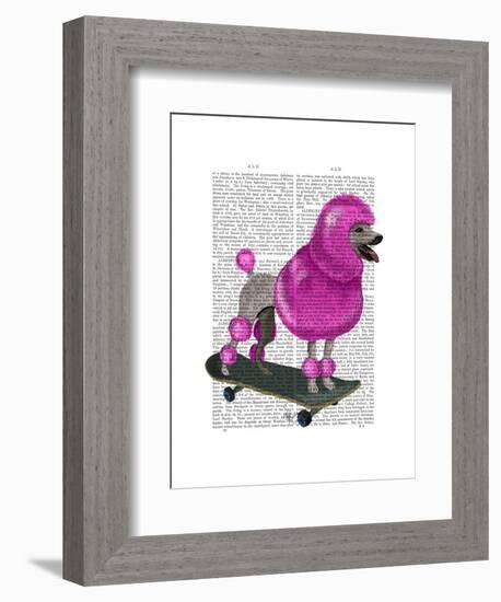 Pink Poodle and Skateboard-Fab Funky-Framed Art Print
