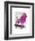 Pink Poodle and Skateboard-Fab Funky-Framed Art Print