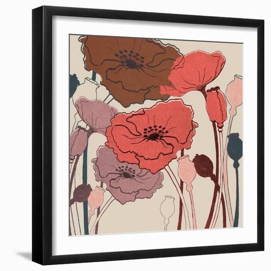 Pink Poppies-null-Framed Premium Giclee Print