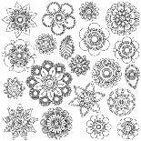 Collection of Doodle Style Flowers or Mandalas-Pink Pueblo-Art Print