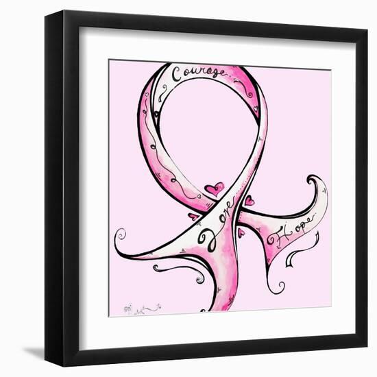 Pink Ribbon Breast Cancer-Megan Aroon Duncanson-Framed Art Print