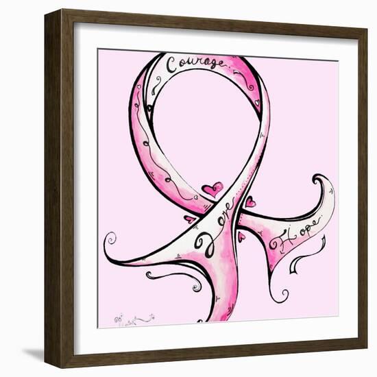 Pink Ribbon Breast Cancer-Megan Aroon Duncanson-Framed Art Print