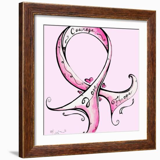 Pink Ribbon Breast Cancer-Megan Aroon Duncanson-Framed Art Print