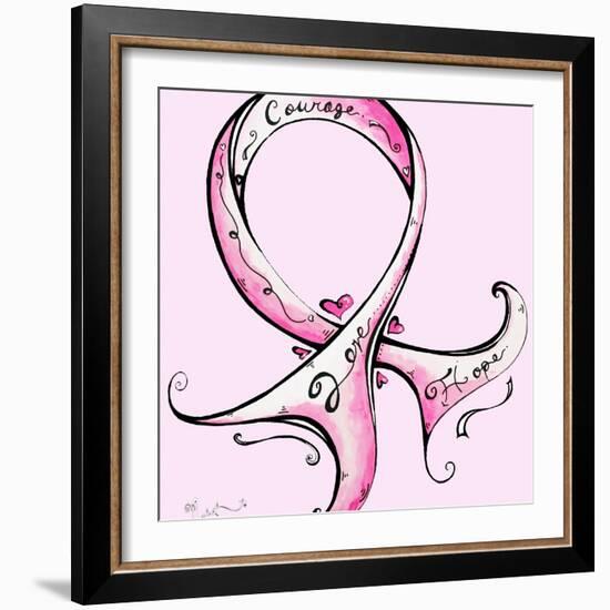 Pink Ribbon Breast Cancer-Megan Aroon Duncanson-Framed Art Print