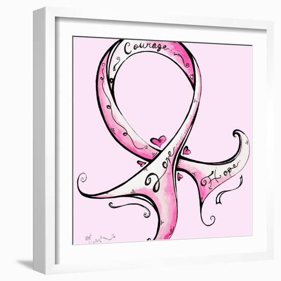 Pink Ribbon Breast Cancer-Megan Aroon Duncanson-Framed Art Print