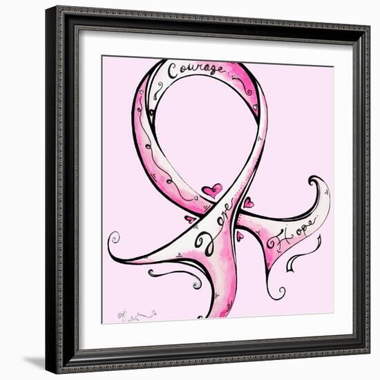 Pink Ribbon Breast Cancer-Megan Aroon Duncanson-Framed Art Print