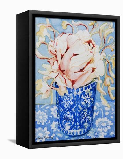 Pink Rose and Honeysuckle, 2000-Joan Thewsey-Framed Premier Image Canvas