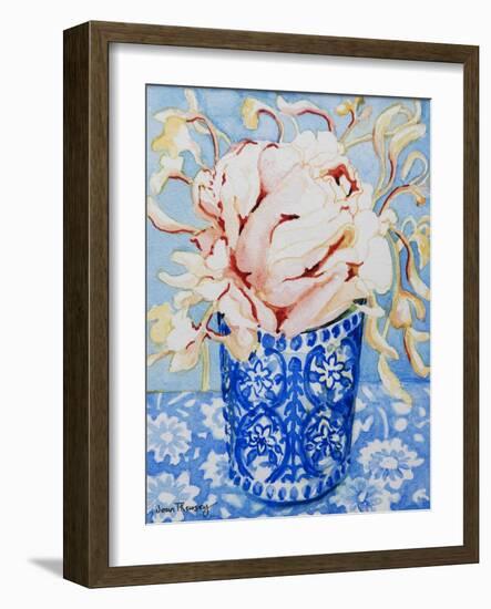 Pink Rose and Honeysuckle, 2000-Joan Thewsey-Framed Giclee Print