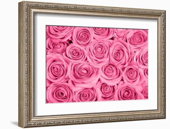 Pink Rose Bouqet-null-Framed Art Print