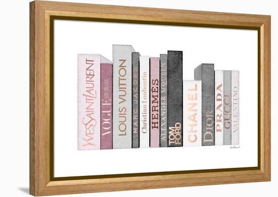 Pink & Rose Gold Books-Amanda Greenwood-Framed Stretched Canvas