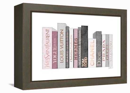 Pink & Rose Gold Books-Amanda Greenwood-Framed Stretched Canvas