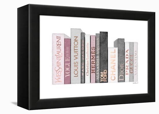 Pink & Rose Gold Books-Amanda Greenwood-Framed Stretched Canvas