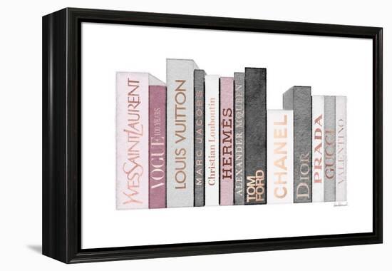 Pink & Rose Gold Books-Amanda Greenwood-Framed Stretched Canvas