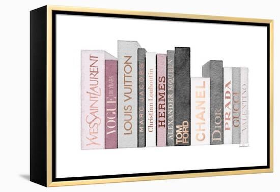 Pink & Rose Gold Books-Amanda Greenwood-Framed Stretched Canvas