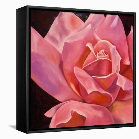 Pink Rose-Hyunah Kim-Framed Stretched Canvas