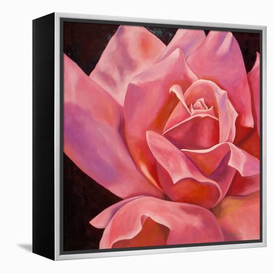 Pink Rose-Hyunah Kim-Framed Stretched Canvas