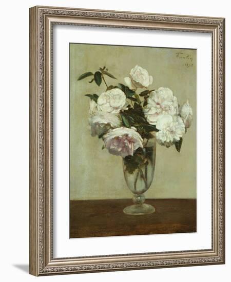 Pink Roses, 1875-Henri Fantin-Latour-Framed Giclee Print