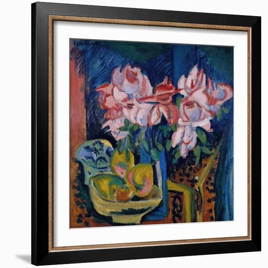 Pink Roses, 1918-Ernst Ludwig Kirchner-Framed Giclee Print