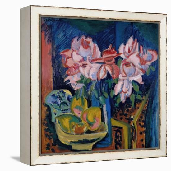 Pink Roses, 1918-Ernst Ludwig Kirchner-Framed Premier Image Canvas