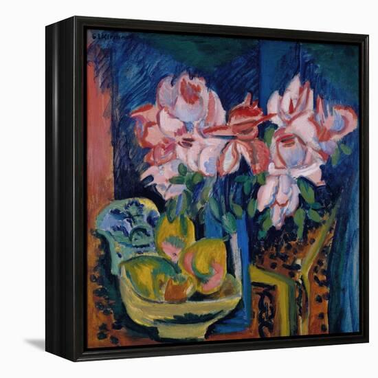 Pink Roses, 1918-Ernst Ludwig Kirchner-Framed Premier Image Canvas