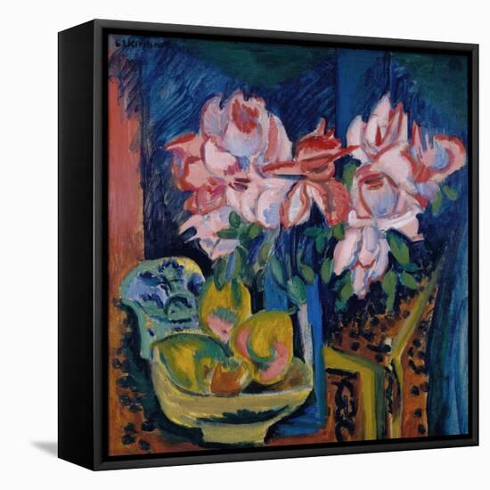 Pink Roses, 1918-Ernst Ludwig Kirchner-Framed Premier Image Canvas