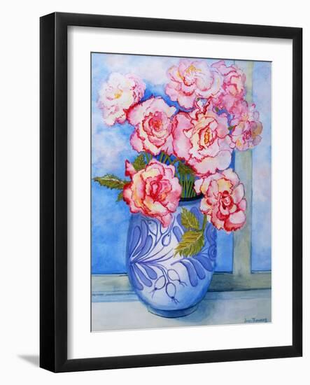 Pink Roses against the Sky 2004-Joan Thewsey-Framed Giclee Print