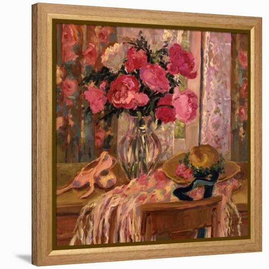 Pink Roses and Ballet Shoes-Allayn Stevens-Framed Stretched Canvas