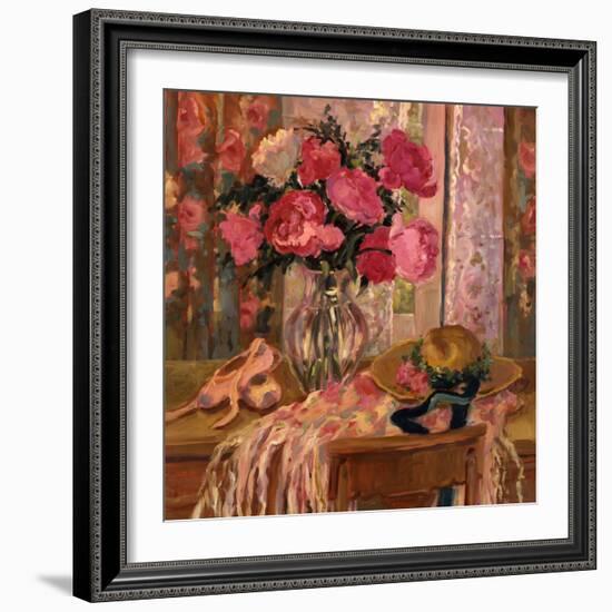 Pink Roses and Ballet Shoes-Allayn Stevens-Framed Premium Giclee Print