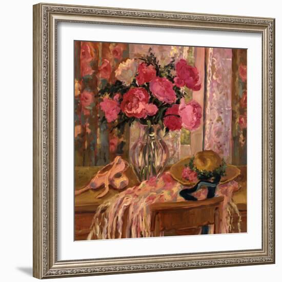 Pink Roses and Ballet Shoes-Allayn Stevens-Framed Art Print