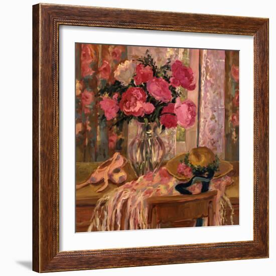 Pink Roses and Ballet Shoes-Allayn Stevens-Framed Art Print