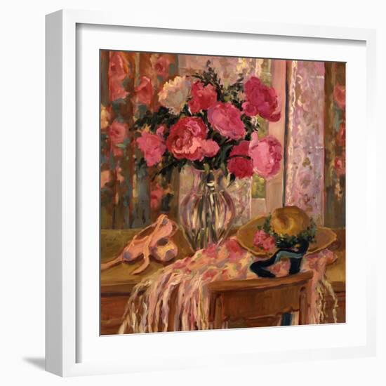 Pink Roses and Ballet Shoes-Allayn Stevens-Framed Art Print