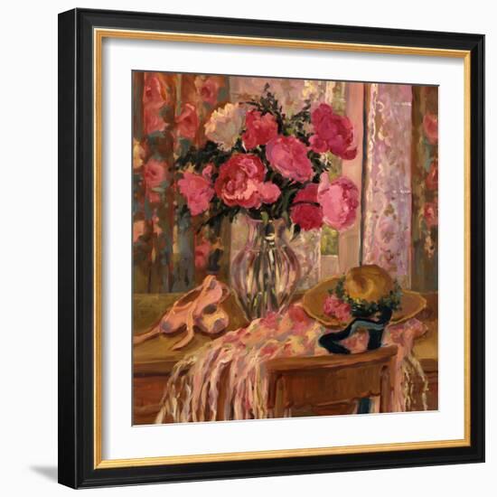 Pink Roses and Ballet Shoes-Allayn Stevens-Framed Art Print