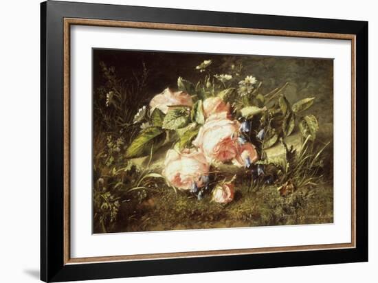 Pink Roses and Daisies-Adriana-johanna Haanen-Framed Giclee Print